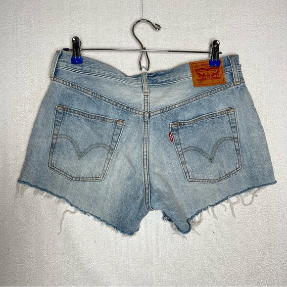 Levi’s 501 Womens Blue Jean Button Fly Jean Shorts Size W 28 - Picture 8 of 9